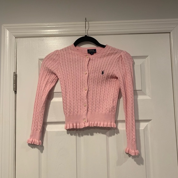 Ralph Lauren Other - Ralph Lauren Ruffle Cable Knit Cardigan Sweater